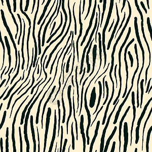 动物印刷条纹在光背景上无缝图案 斑马的皮肤手绘纹理重复墙纸模式插图丛林打印纸包装中风斑马纹波浪背景