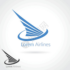 翅膀logo用于飞行公司 空运 航空公司标志型或徽记的翼摘要Logo模板旅行品牌喷射身份徽章飞机空气运输送货天空设计图片
