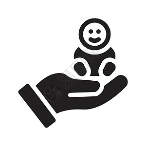 小婴儿手素材保险棕榈保健诊所机构卫生医疗婴儿母亲孩子母性插画