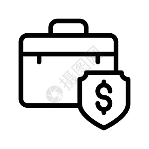 公文包随员工作安全假期行李案件保险插图白色配饰背景图片