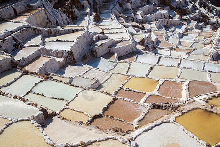 秘鲁马拉斯盐矿矿物食物盐场生产池塘农场农业水池风景文化背景图片