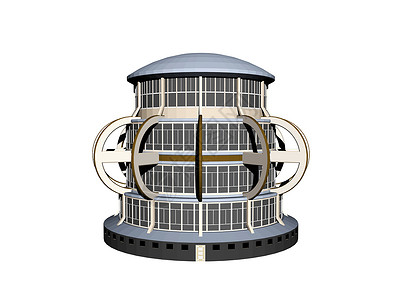 大型现代圆轮建筑背景图片