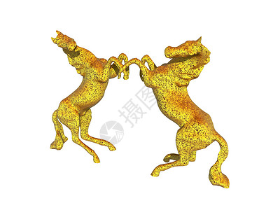金雕像 两只野马 站在他们的后腿上跳马马匹跳跃金属种马尾巴塑像雕像背景图片