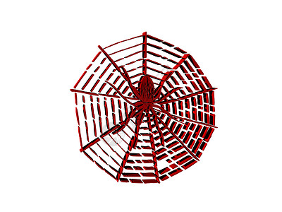 红色蜘蛛网中间有蜘蛛的蜘蛛环蜘蛛网背景