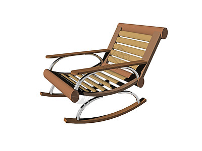 摇动用木制花园椅椅子金属靠背装潢不锈钢座位休息棕色扶手椅摇椅背景图片