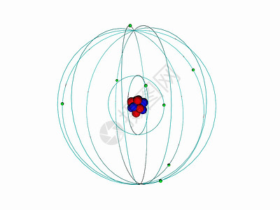 带有核心和电子的简单原子模型研究力量蓝色原子核环绕轨道科学背景图片