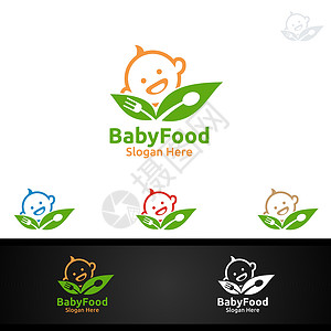 婴儿食品营养或补充性婴儿食品标签概念品牌网络烹饪酒吧导游身份餐厅勺子农场送货设计图片