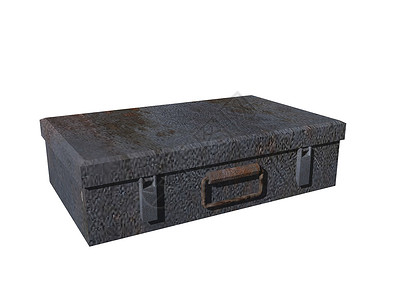 金属四方盒子特写的生锈锡箱盒子铰链运输箱金属背景
