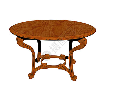 客厅的圆木边桌服务台家具框架贮存圆形桌子粮食背景图片