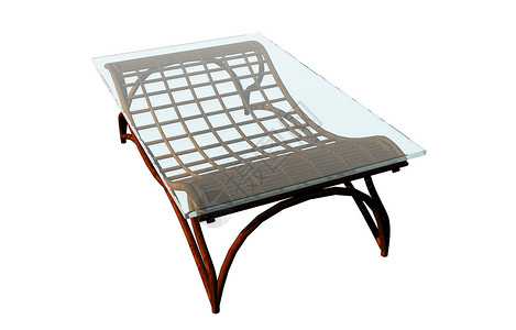 篮子架上角玻璃桌桌子金属玻璃圆形框架家具客厅贮存背景图片