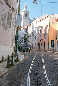 上城区发现葡萄牙里斯本市 欧洲的浪漫周末 拉丁语标签旅游环境水族馆假期海洋车道城市电车全景背景
