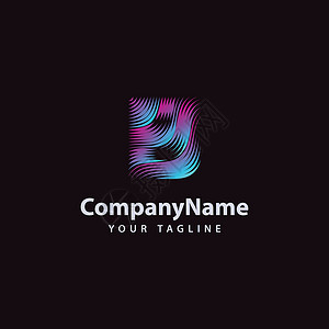 y字母logo设计字母B 现代波线Logo设计模板设计图片