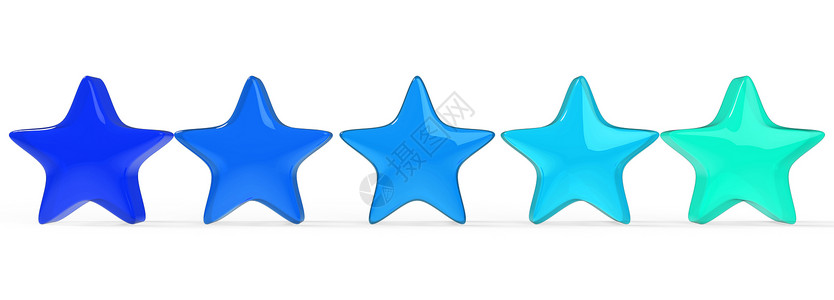 3d 四颗蓝色恒星在彩色背景上 金星的出品和插图用于溢价审查奢华班级贵宾问候语优胜者速度礼物庆典酒店商业背景图片