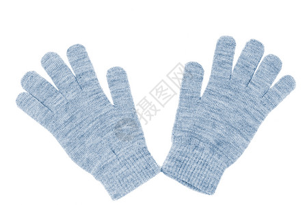分离的毛手套羊毛工艺针织品材料精纺服饰柔软度纤维夫妻蓝晶背景图片