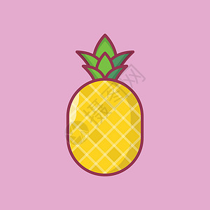 有机凤梨水果果凤梨插图水果甜点标识食物饮食植物异国热带插画