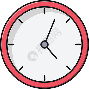钟办公室小时圆圈白色手表警报拨号速度按钮插图背景图片