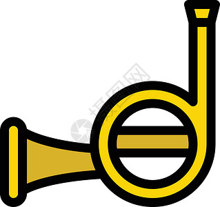 解放军吹号角吹号角金子玩家音乐会音乐家音乐乐器插图白色喇叭大号插画