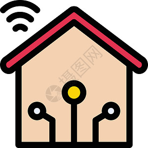 信号网络上网技术房子电子办公室控制插图力量互联网背景图片