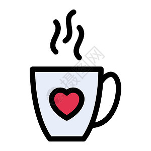 茶饮料食物咖啡卡片插图杯子早餐艺术餐厅白色背景图片
