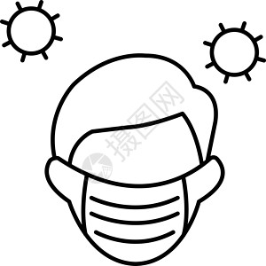 空气面具安全疾病护士空气插图医院呼吸器流感医生面具医疗插画