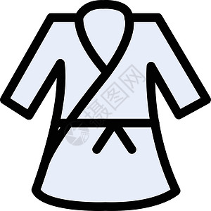 柔道套西装孩子男性体操健康白色插图纺织品跆拳道运动阴影插画
