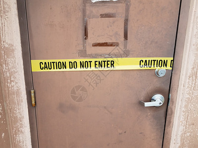 黄色警告磁带不要在门上输入符号高清图片