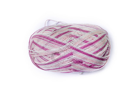 线串滚动针织手工针线活工艺爱好粉色羊毛概念创造力白色背景图片