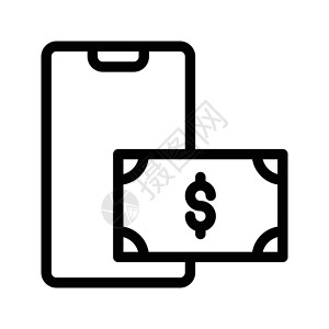 薪资电子插图信用银行网络电话手机交易银行业卡片背景图片