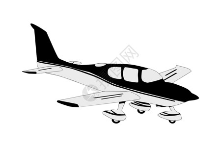 白色小飞机白色背景的小型飞机被隔离 个人飞机带有底盘图标 标志或平面风格的标志设计图片