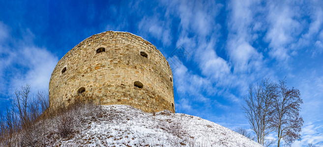 乌克兰城堡历史爬坡晴天旅游建筑废墟建筑学旅行高清图片