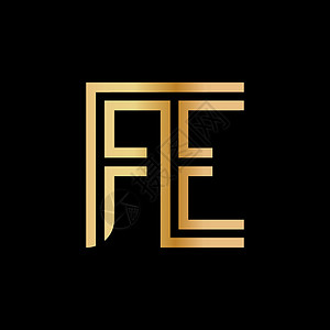 goldenGolden Hue中的大写字母F和E和E设计图片