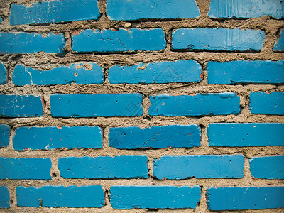 蓝砖墙 蓝色漆的砖墙背景图片