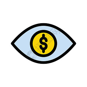 美元网络金融眼球货币手表银行业商业插图眼睛蓝色背景图片