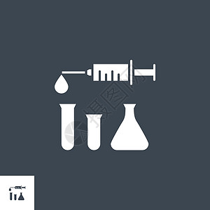 labSyringe 和 Lab Tube 与矢量晶体图标相关科学插图注射测试微生物学生物学药品医疗胶囊图表插画