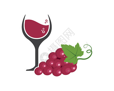 葡萄酒标志图标矢量插图设计酒厂餐厅庆典等距饮料玻璃红色藤蔓食物标签复古的高清图片素材