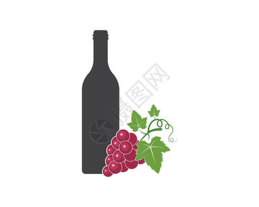 葡萄酒标志图标矢量插图设计红色玻璃瓶子酒杯收藏庆典杯子酒吧等距液体复古的高清图片素材