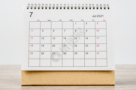 2021年7月 日历台 供组织者规划和提醒假期商业日历季节旅行日程办公室数字工作议程家高清图片素材