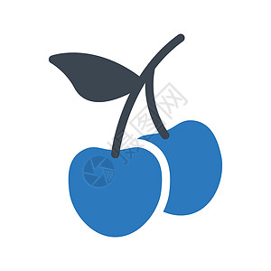 樱桃食物叶子黑色健康植物水果白色插图背景图片