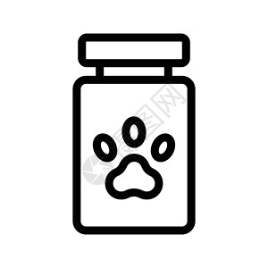 宠物粮食粮食食品卡通片瓶子动物小吃插图阴影营养盘子宠物黑色插画