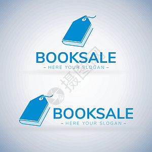 书籍销售商店标签Logo模板设计矢量背景图片