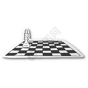 矢量插图黑线手画出象棋王和千英吋背景图片