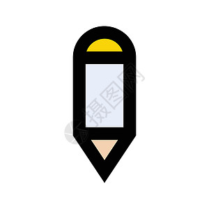 网络网页工具铅笔按钮学校书法插图写作墨水白色黑色背景图片