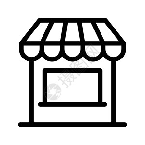 店铺插图城市零售网络市场建筑商业精品杂货店黑色背景图片