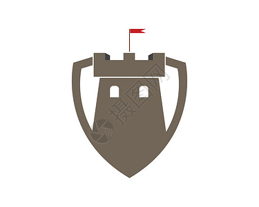 塔标识城堡标志图标矢量插图设计国王公主魔法故事游戏建筑学堡垒骑士标识据点插画