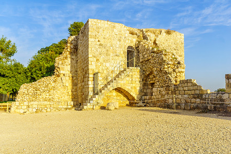 国家公园 Yarkon(Tel-Afek)反爱国堡垒警卫塔背景图片