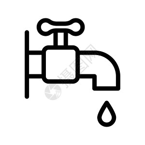水按钮细流黑色插图环境工具管道浴室泄露白色背景图片