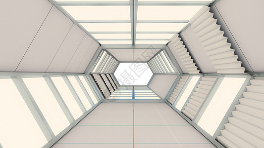 三维全息素材3d 抽象背景转换 六边形隧道和大门技术艺术走廊地面房间科学墙纸商业金子渲染背景