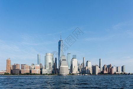 美国纽约市下曼哈顿天线太阳旅游摩天大楼建筑景观城市旅行商业市中心建筑学新泽西州高清图片素材