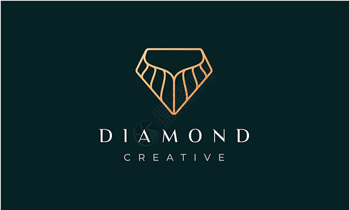 桔子水晶酒店以简单和现代的钻石标志形式形成 具有商业奢华概念插画