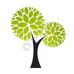 白色的树简单摘要图标 矢量说明黑色松树花园橡木季节环境木头插图收藏网络背景图片